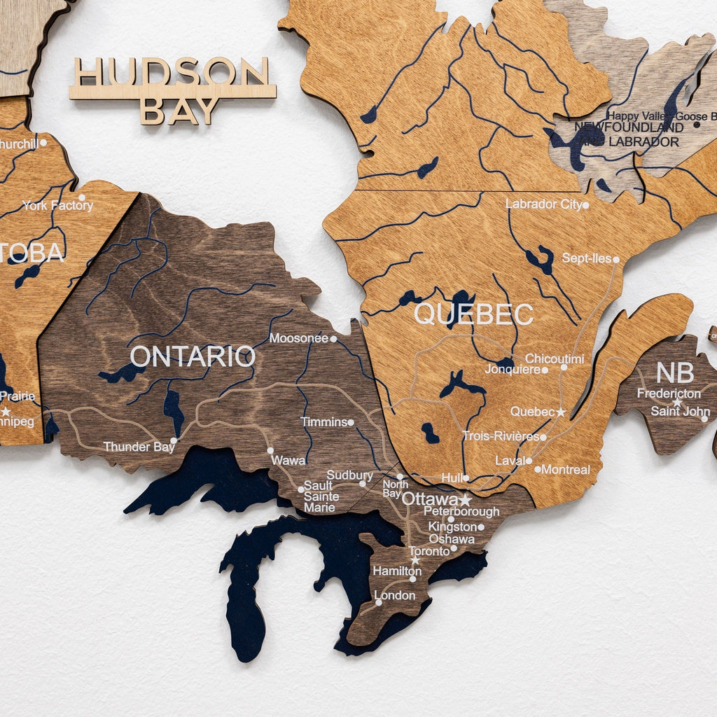3D Wooden Map of Canada – Multicolor Enjoy The Wood