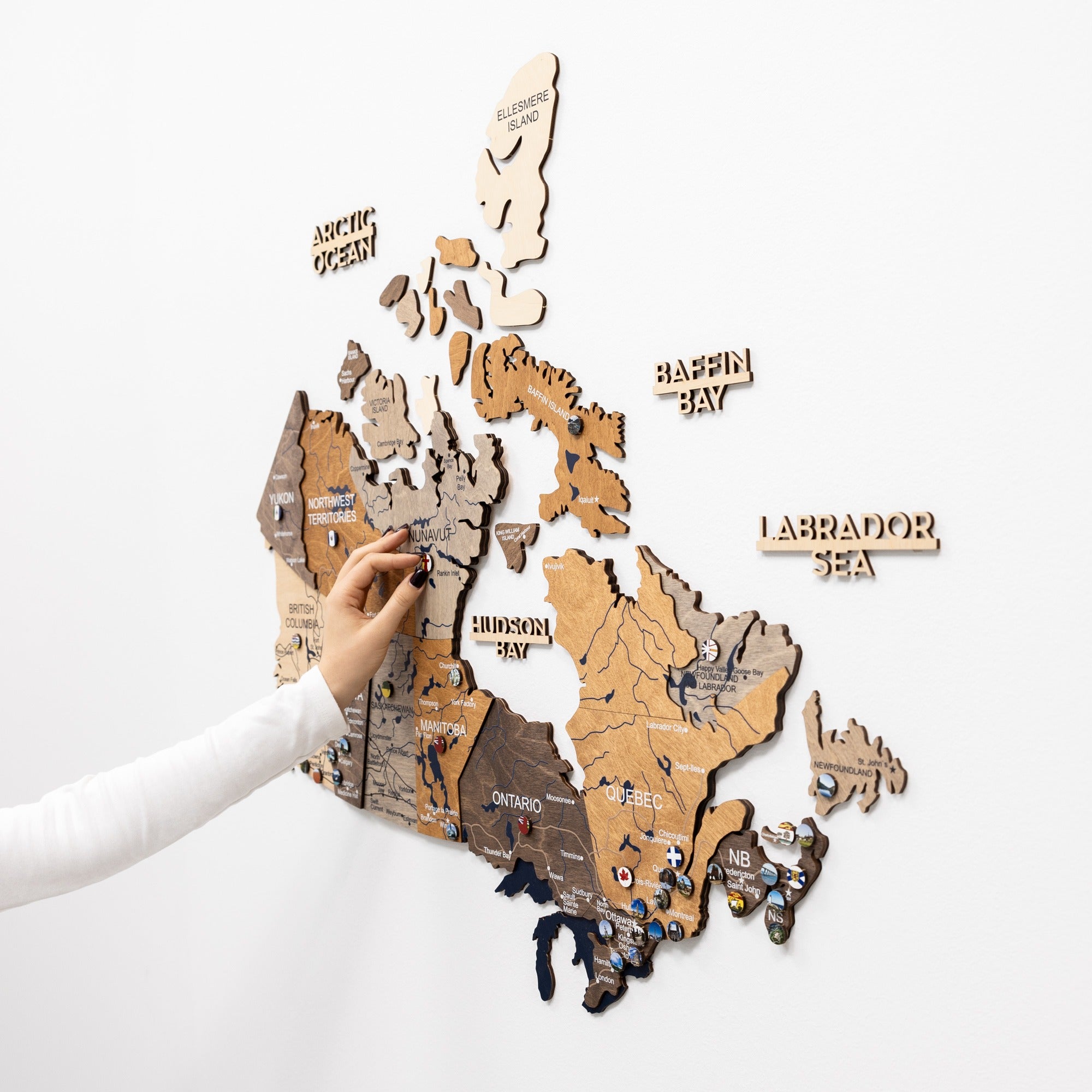 3D Wooden Map of Canada – Multicolor Enjoy The Wood