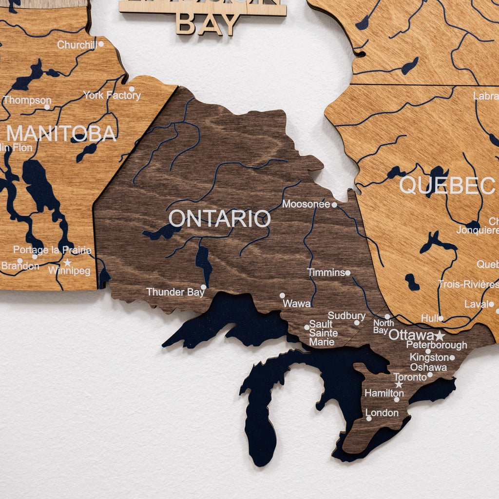 3D Wooden Map of Canada – Multicolor Enjoy The Wood