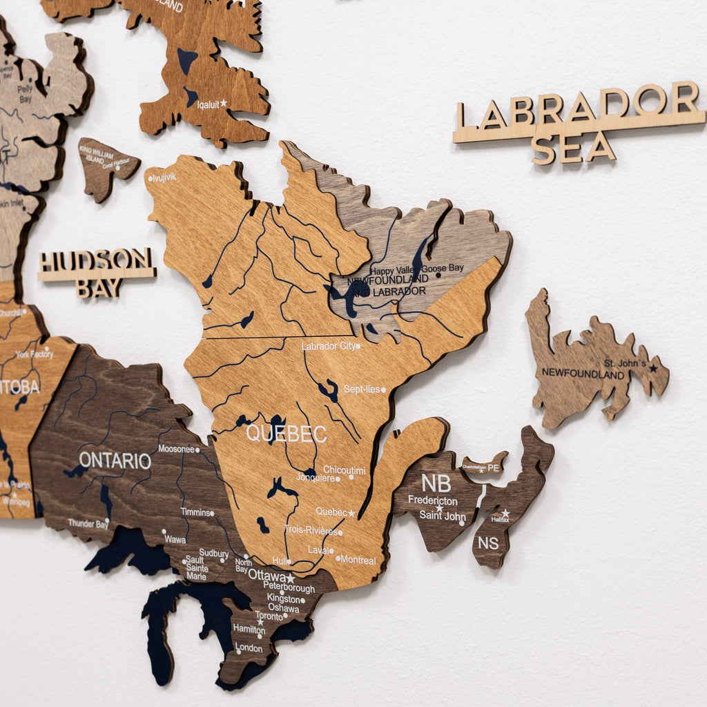 3D Wooden Map of Canada – Multicolor Enjoy The Wood