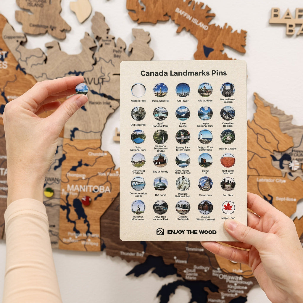 3D Wooden Map of Canada – Multicolor Enjoy The Wood