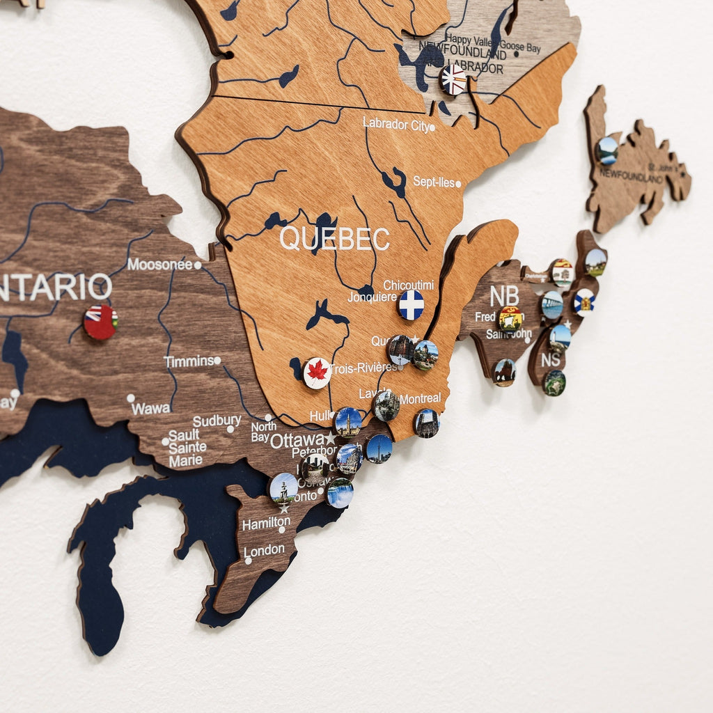 3D Wooden Map of Canada – Multicolor Enjoy The Wood
