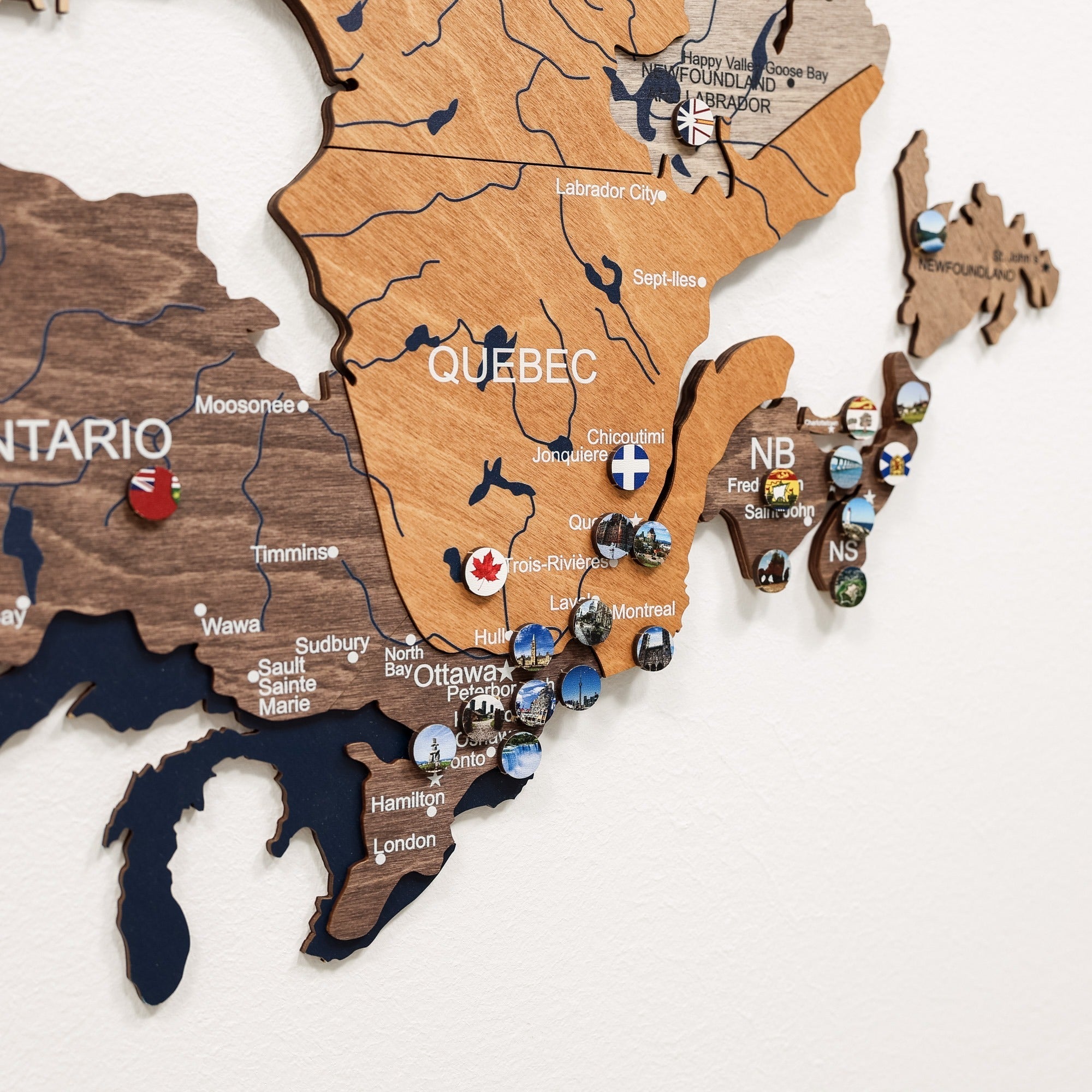3D Wooden Map of Canada – Multicolor Enjoy The Wood