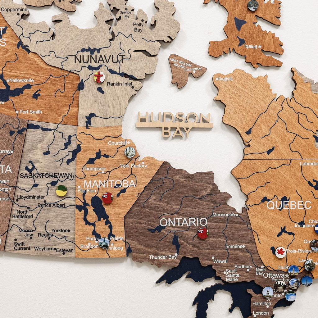 3D Wooden Map of Canada – Multicolor Enjoy The Wood
