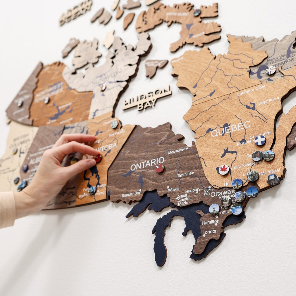 3D Wooden Map of Canada – Multicolor Enjoy The Wood