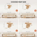 Wooden Map of Spain – Gold