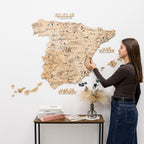 Wooden Map of Spain – Gold