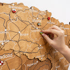 Wooden Map of Spain – Oak