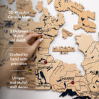 3D Wooden Map of Canada – Gold