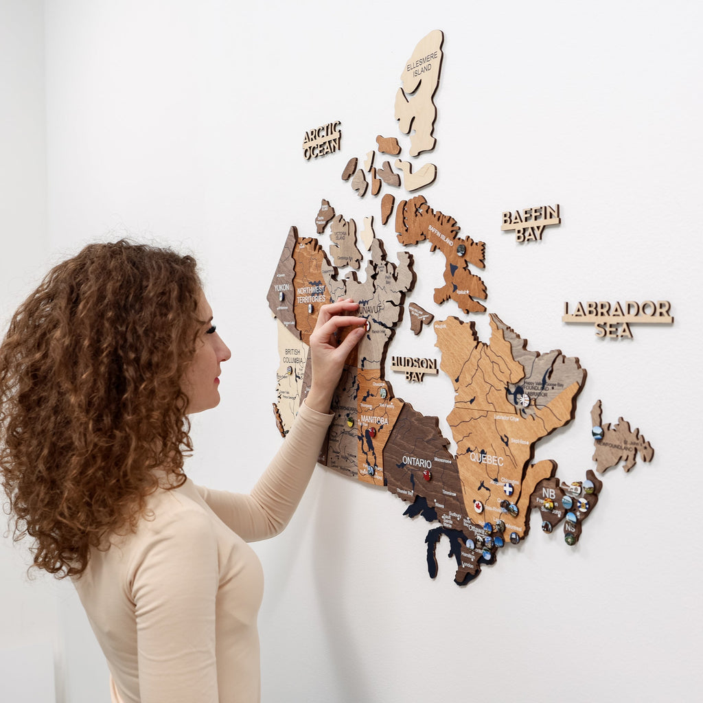 3D Wooden Map of Canada – Multicolor Enjoy The Wood
