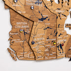 3D Wooden Map of Canada – Oak