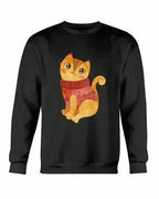 Winter Cat Sweatshirt - Gildan Crewneck Fleece Top | Femstylo