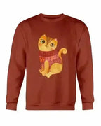 Winter Cat Sweatshirt - Gildan Crewneck Fleece Top | Femstylo