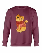 Winter Cat Sweatshirt - Gildan Crewneck Fleece Top | Femstylo
