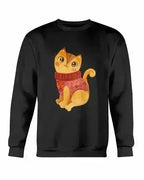 Winter Cat Sweatshirt - Gildan Crewneck Fleece Top | Femstylo