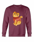 Winter Cat Sweatshirt - Gildan Crewneck Fleece Top | Femstylo