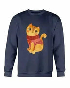 Winter Cat Sweatshirt - Gildan Crewneck Fleece Top | Femstylo