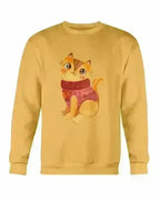 Winter Cat Sweatshirt - Gildan Crewneck Fleece Top | Femstylo