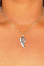 Remembrance Necklace Engraved Angel Wing Memorial Pendant