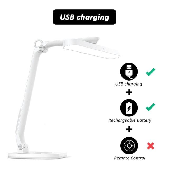 Remote Control LED Desk Lamp Eye-Caring Adjustable Office Lamp USB Charging Touch Control Memory Function Reading Table Lights Decorative Table Lamp Cute Study Lamps for Bedroom Décor Stevvex