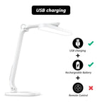 Remote Control LED Desk Lamp Eye-Caring Adjustable Office Lamp USB Charging Touch Control Memory Function Reading Table Lights Decorative Table Lamp Cute Study Lamps for Bedroom Décor Stevvex