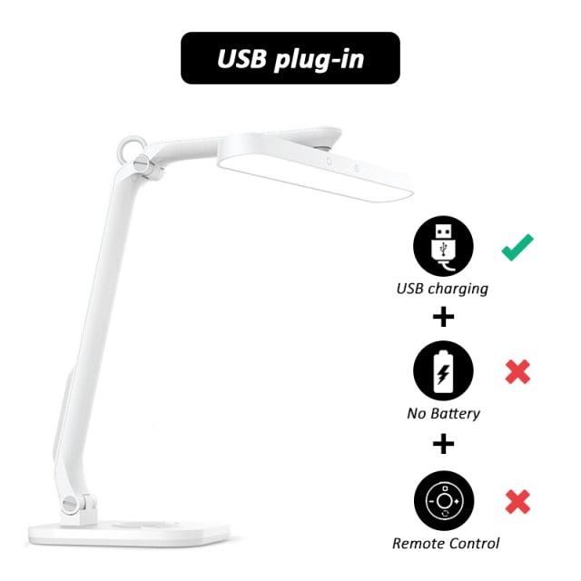 Remote Control LED Desk Lamp Eye-Caring Adjustable Office Lamp USB Charging Touch Control Memory Function Reading Table Lights Decorative Table Lamp Cute Study Lamps for Bedroom Décor Stevvex