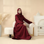 Removable Cross-Front Straps Design Premium Satin Dress Abaya (MA133)
