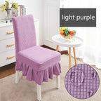 Removable Washable Furniture Protector for Kids Pets Home Waterproof Plaid Elastic Plain Dining Table Chair Cover Dining Room Chair Cover Skirt Stool Cover Chair Spandex Seat Covers Stevvex