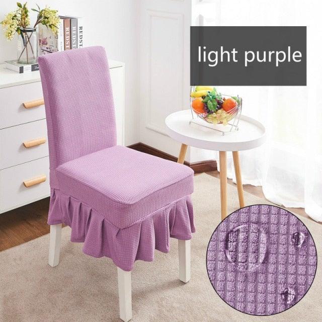 Removable Washable Furniture Protector for Kids Pets Home Waterproof Plaid Elastic Plain Dining Table Chair Cover Dining Room Chair Cover Skirt Stool Cover Chair Spandex Seat Covers Stevvex