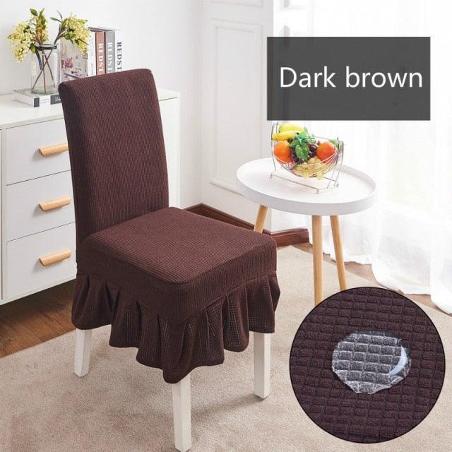 Removable Washable Furniture Protector for Kids Pets Home Waterproof Plaid Elastic Plain Dining Table Chair Cover Dining Room Chair Cover Skirt Stool Cover Chair Spandex Seat Covers Stevvex
