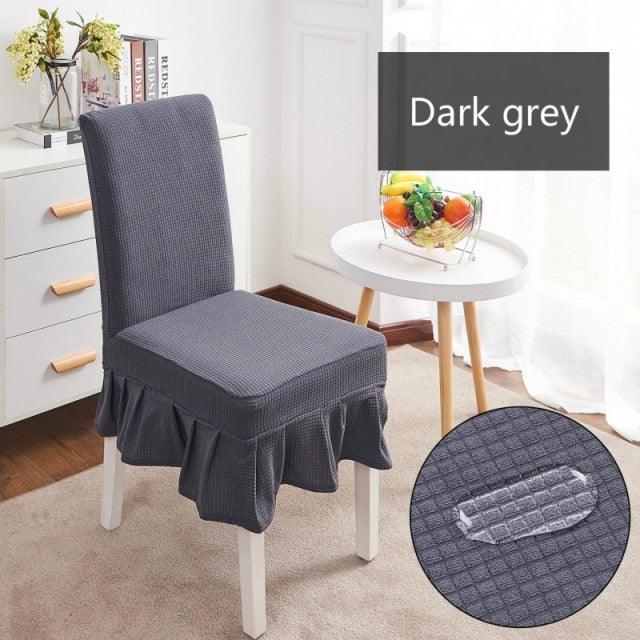 Removable Washable Furniture Protector for Kids Pets Home Waterproof Plaid Elastic Plain Dining Table Chair Cover Dining Room Chair Cover Skirt Stool Cover Chair Spandex Seat Covers Stevvex