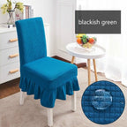 Removable Washable Furniture Protector for Kids Pets Home Waterproof Plaid Elastic Plain Dining Table Chair Cover Dining Room Chair Cover Skirt Stool Cover Chair Spandex Seat Covers Stevvex