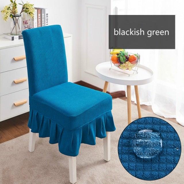 Removable Washable Furniture Protector for Kids Pets Home Waterproof Plaid Elastic Plain Dining Table Chair Cover Dining Room Chair Cover Skirt Stool Cover Chair Spandex Seat Covers Stevvex