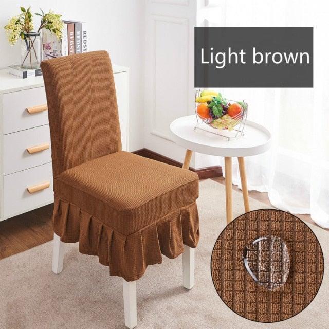 Removable Washable Furniture Protector for Kids Pets Home Waterproof Plaid Elastic Plain Dining Table Chair Cover Dining Room Chair Cover Skirt Stool Cover Chair Spandex Seat Covers Stevvex