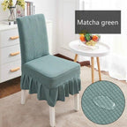 Removable Washable Furniture Protector for Kids Pets Home Waterproof Plaid Elastic Plain Dining Table Chair Cover Dining Room Chair Cover Skirt Stool Cover Chair Spandex Seat Covers Stevvex