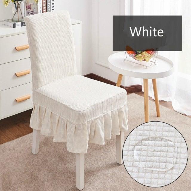 Removable Washable Furniture Protector for Kids Pets Home Waterproof Plaid Elastic Plain Dining Table Chair Cover Dining Room Chair Cover Skirt Stool Cover Chair Spandex Seat Covers Stevvex