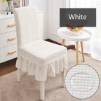 Removable Washable Furniture Protector for Kids Pets Home Waterproof Plaid Elastic Plain Dining Table Chair Cover Dining Room Chair Cover Skirt Stool Cover Chair Spandex Seat Covers Stevvex