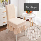 Removable Washable Furniture Protector for Kids Pets Home Waterproof Plaid Elastic Plain Dining Table Chair Cover Dining Room Chair Cover Skirt Stool Cover Chair Spandex Seat Covers Stevvex