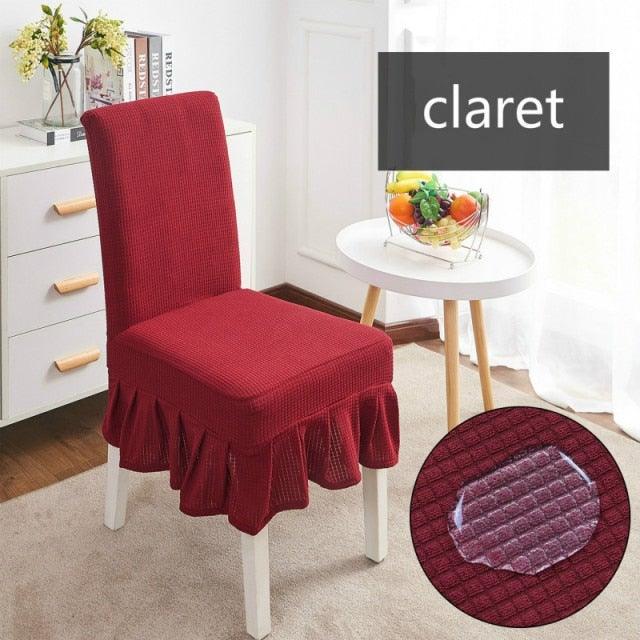 Removable Washable Furniture Protector for Kids Pets Home Waterproof Plaid Elastic Plain Dining Table Chair Cover Dining Room Chair Cover Skirt Stool Cover Chair Spandex Seat Covers Stevvex