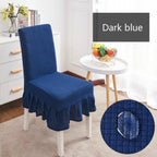 Removable Washable Furniture Protector for Kids Pets Home Waterproof Plaid Elastic Plain Dining Table Chair Cover Dining Room Chair Cover Skirt Stool Cover Chair Spandex Seat Covers Stevvex