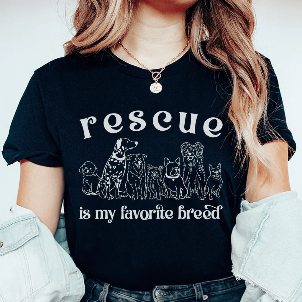 Rescue Is My Favorite Breed Tee Peachy Sunday