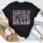 Rescued Is My Favorite Breed Tee Peachy Sunday