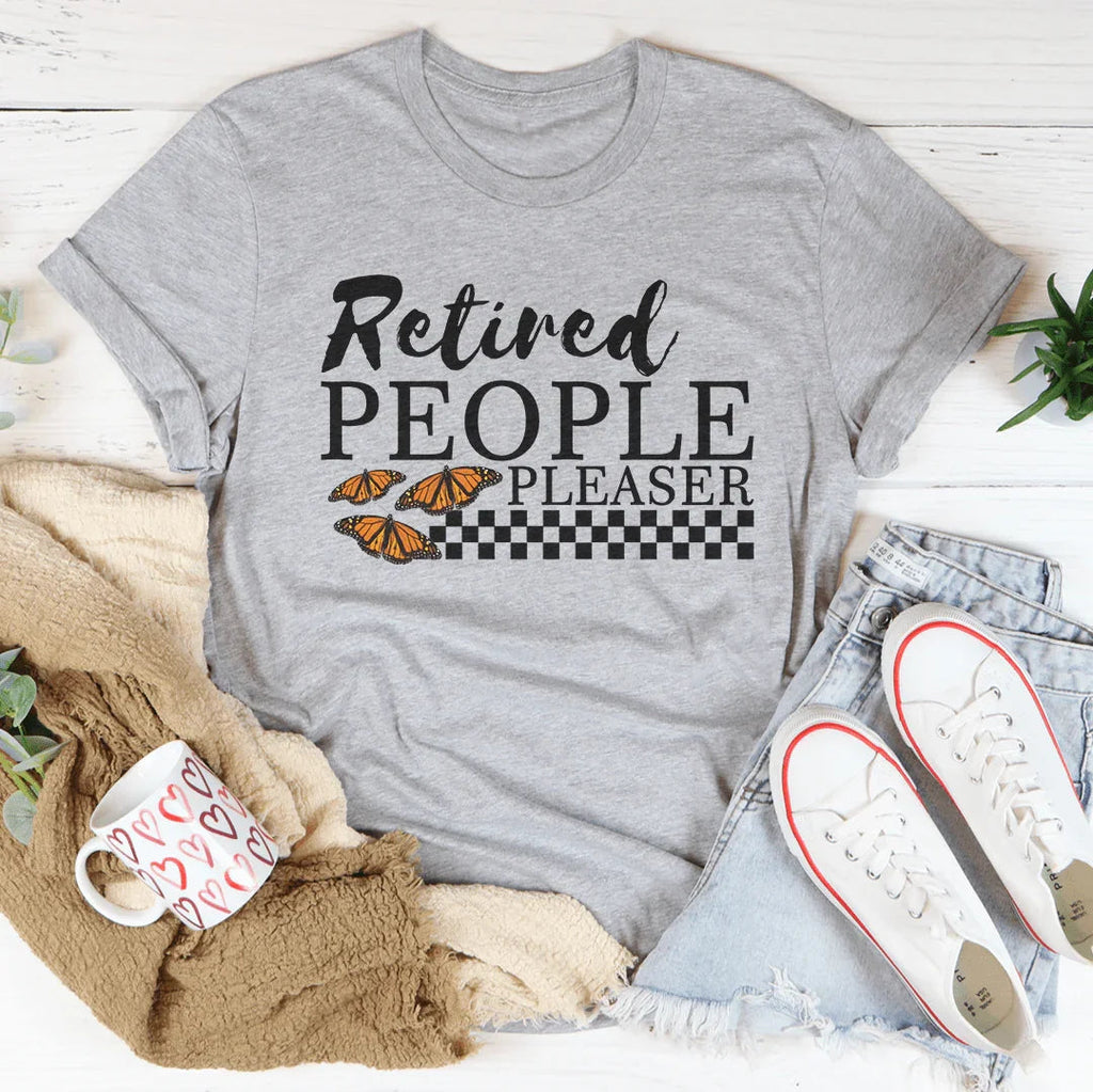 Retired People Pleaser Tee Peachy Sunday
