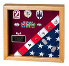 Flag Display Case showcases both the flag and military awards. The Military Gift Store