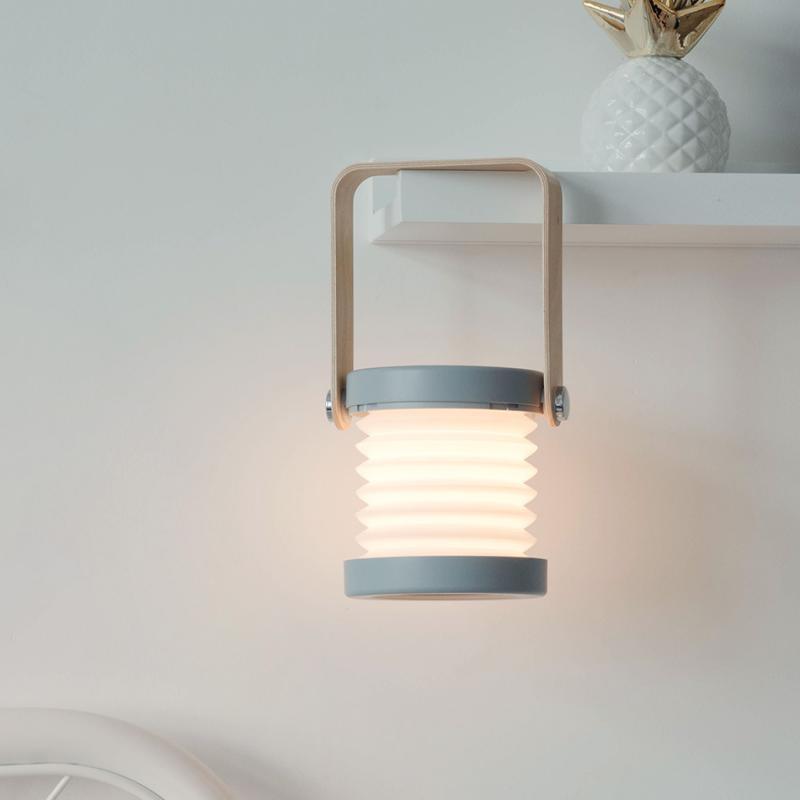 Retractable Bedroom Bedside Reading Light Folding Led Desk Lamp Wooden Handle Portable Lantern Light For Camping Emergency Lamps Decorative Table Lamp Cute Study Lamps for Bedroom Décor Stevvex