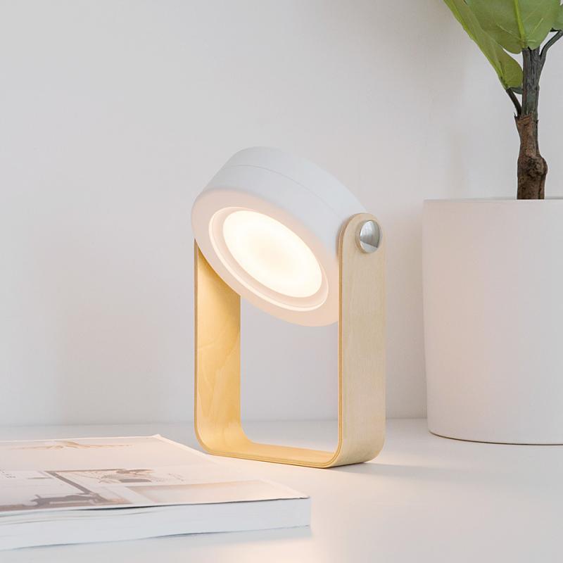 Retractable Bedroom Bedside Reading Light Folding Led Desk Lamp Wooden Handle Portable Lantern Light For Camping Emergency Lamps Decorative Table Lamp Cute Study Lamps for Bedroom Décor Stevvex