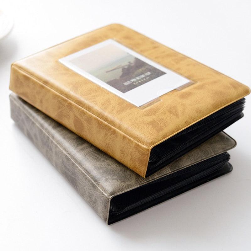 Retro 3 Inches 64 Pockets Photo Album Mini Instant Album Polaroid Photo Album Picture Case Storage  Family Scrapbook Albums Family Anniversary Gift For Couple Stevvex