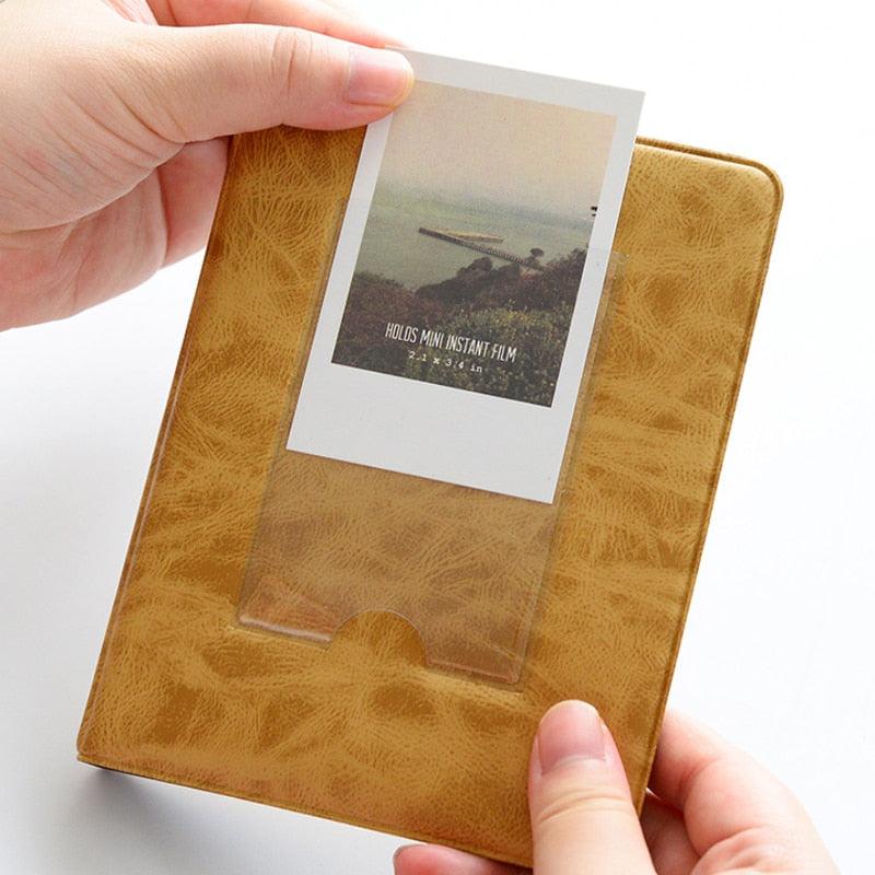 Retro 3 Inches 64 Pockets Photo Album Mini Instant Album Polaroid Photo Album Picture Case Storage  Family Scrapbook Albums Family Anniversary Gift For Couple Stevvex