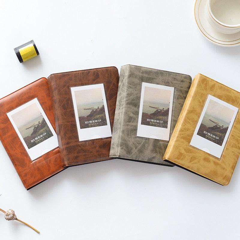 Retro 3 Inches 64 Pockets Photo Album Mini Instant Album Polaroid Photo Album Picture Case Storage  Family Scrapbook Albums Family Anniversary Gift For Couple Stevvex