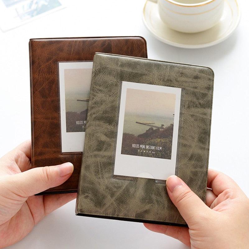 Retro 3 Inches 64 Pockets Photo Album Mini Instant Album Polaroid Photo Album Picture Case Storage  Family Scrapbook Albums Family Anniversary Gift For Couple Stevvex